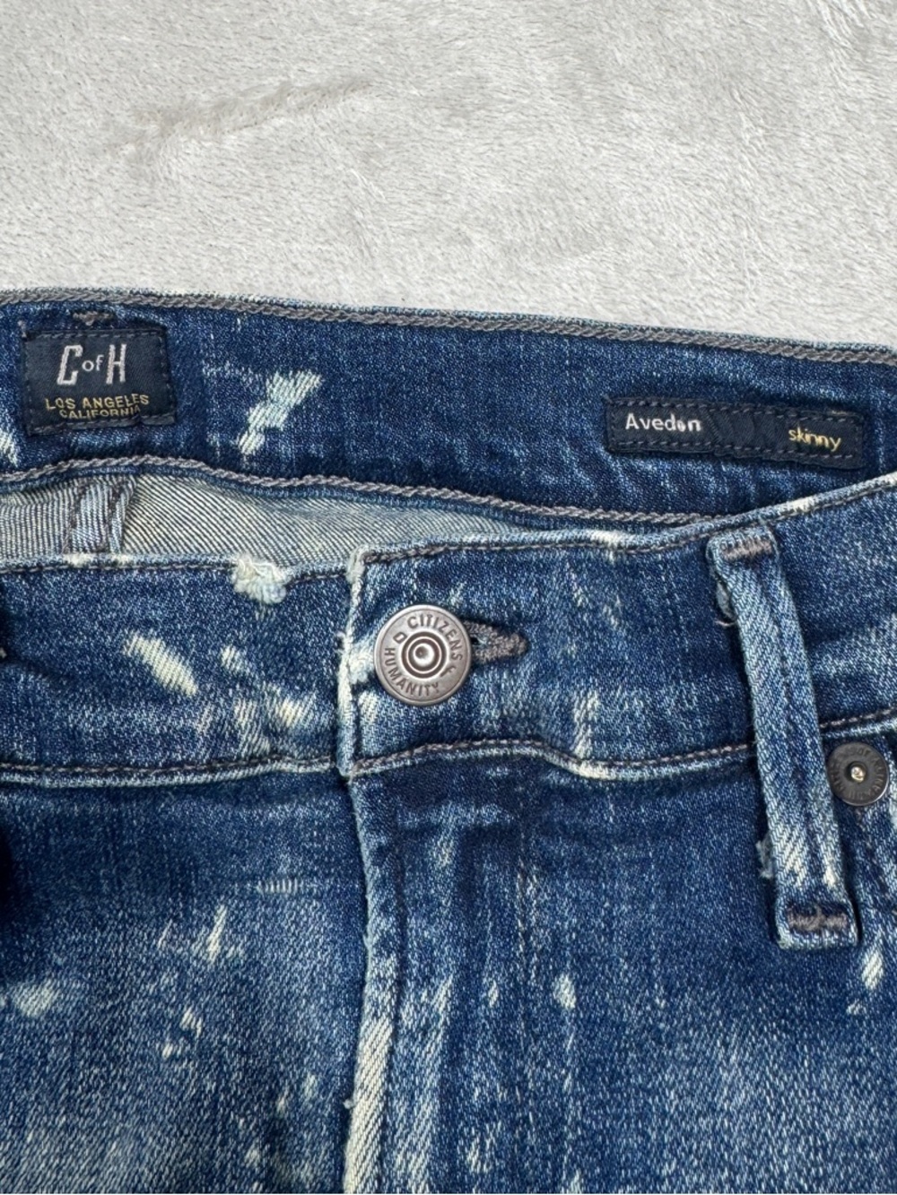 Citizens of Humanity COH Avedon Starry Night Paint Bleach Skinny Blue Jeans 28 - Picture 14 of 17